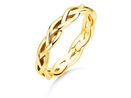 Engagement ring Curve in 14K yellow gold polished