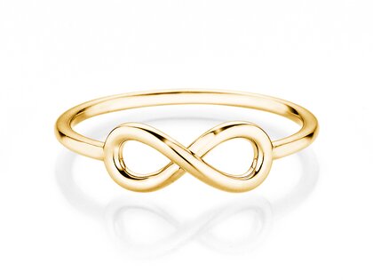 Engagement ring Infinity Air in 14K yellow gold polished