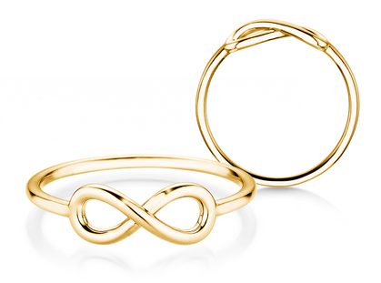 Engagement ring Infinity Air in 9K yellow gold polished