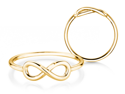 Engagement ring Infinity Air in 14K yellow gold polished