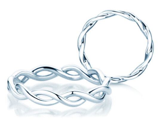 Engagement ring Infinity Curve in silver 925/- polished