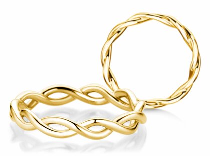 Engagement ring Infinity Curve in 9K yellow gold polished