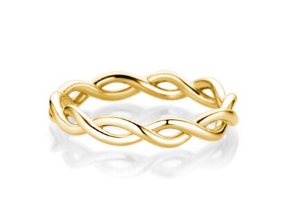 Engagement ring Infinity Curve in 14K yellow gold polished