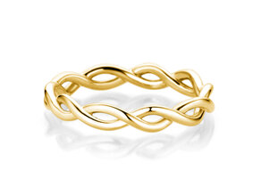 Engagement ring Infinity Curve in 14K yellow gold polished