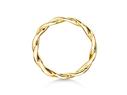 Engagement ring Infinity Curve in 14K yellow gold polished
