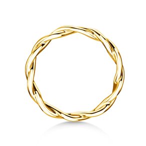 Engagement ring Infinity Curve in 14K yellow gold polished