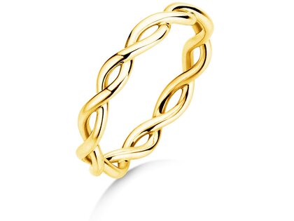 Engagement ring Infinity Curve in 14K yellow gold polished