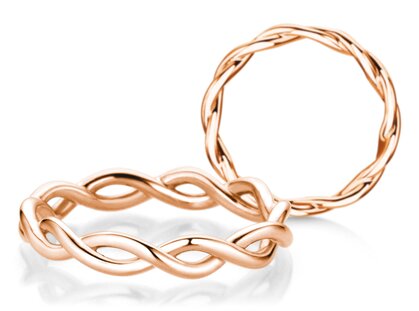 Engagement ring Infinity Curve in 9K rosé gold polished