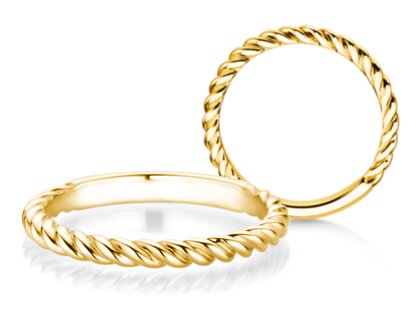 Engagement ring Loop in 18K yellow gold polished