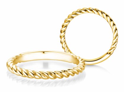 Engagement ring Loop in 18K yellow gold polished