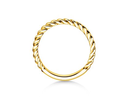 Engagement ring Loop in 14K yellow gold polished