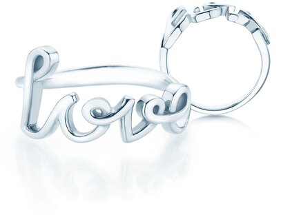 Ring Love Clean in 14K white gold polished