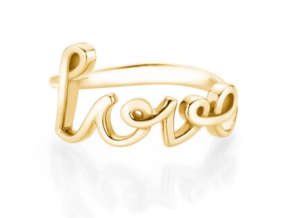 Ring Love Clean in 14K yellow gold polished