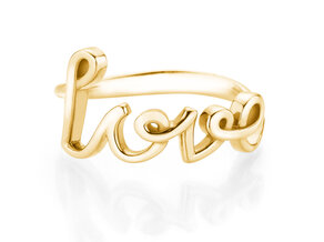 Ring Love Clean in 14K yellow gold polished