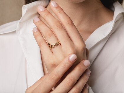 Ring Love Clean in 14K white gold polished