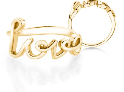 Ring Love Clean in 14K yellow gold polished