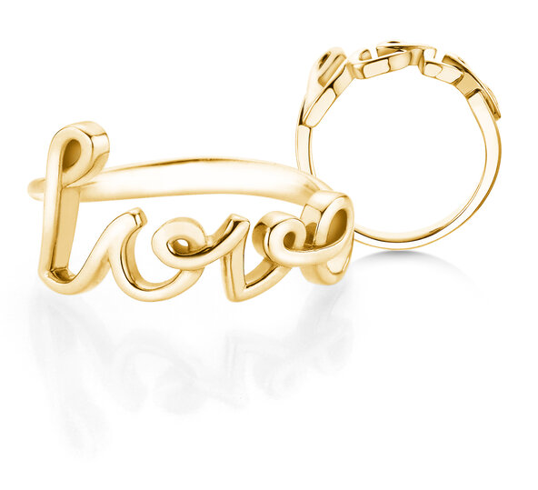 Ring Love Clean in 14K yellow gold polished