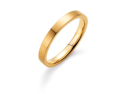 Ring for men Modern 3mm in 14K yellow gold matt