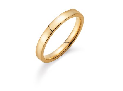 Ring for men Modern 3mm in 14K yellow gold polished