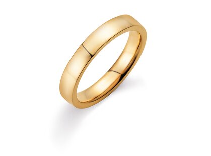 Ring for men Modern 4mm in 14K yellow gold polished