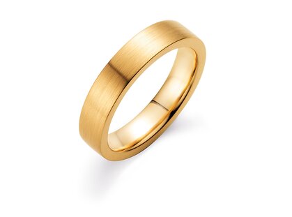 Ring for men Modern 5mm in 14K yellow gold matt
