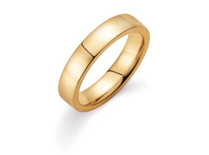 Ring for men Modern 5mm in 14K yellow gold polished