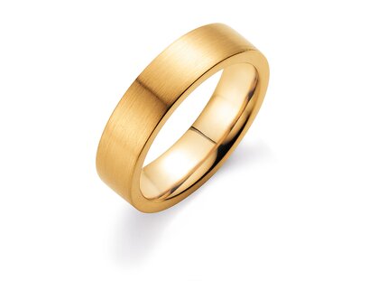 Ring for men Modern 6mm in 14K yellow gold matt