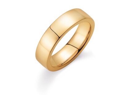 Ring for men Modern 6mm in 14K yellow gold polished