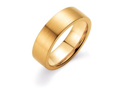 Ring for men Modern 7mm in 14K yellow gold matt