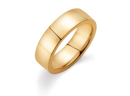 Ring for men Modern 7mm in 18K yellow gold polished