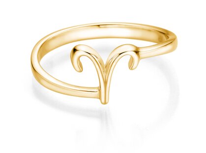Zodiac ring Aries in 14K yellow gold