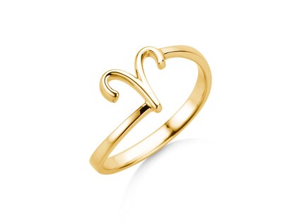 Zodiac ring Aries in 14K yellow gold