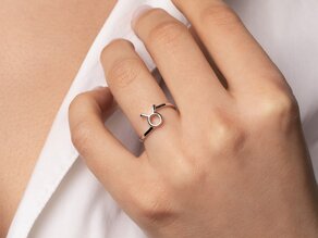 Zodiac ring Taurus in 14K yellow gold