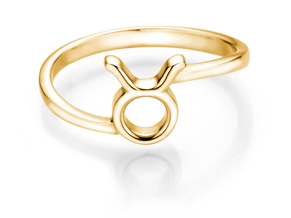 Zodiac ring Taurus in 14K yellow gold