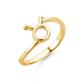 Zodiac ring Taurus in 14K yellow gold