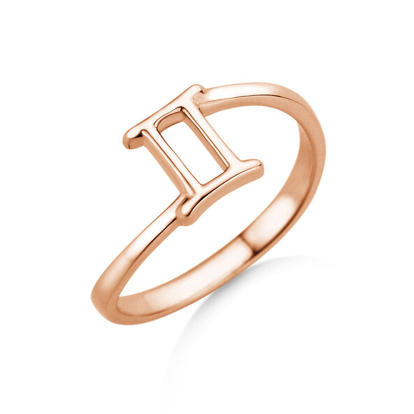 Zodiac ring Gemini in 18K rosé gold