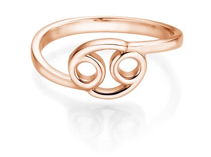 Zodiac ring Cancer in 14K rosé gold