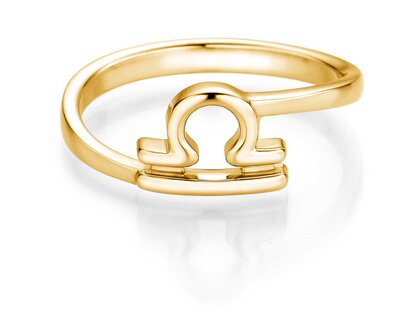 Zodiac ring Libra in 14K yellow gold
