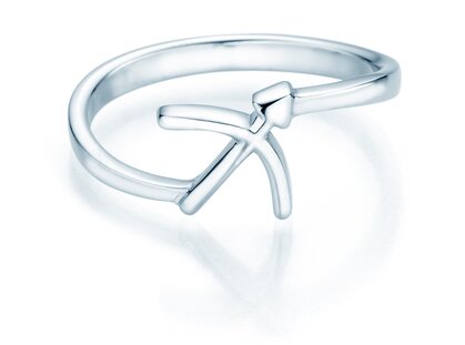 Zodiac ring Sagittarius in 18K white gold
