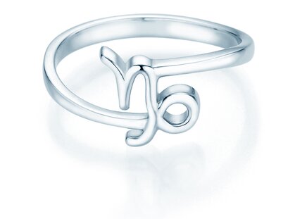 Zodiac ring Capricorn in 14K white gold
