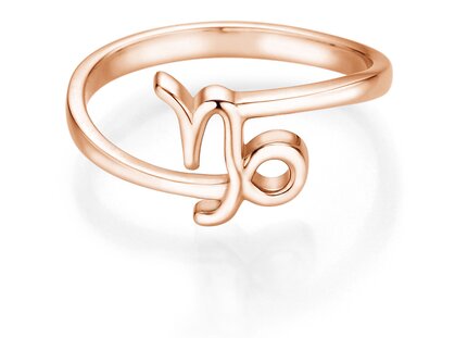 Zodiac ring Capricorn in 18K rosé gold